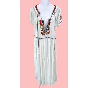 Free People Daisy Fields Bohemian Peasant Style Maxi Dress Size Small